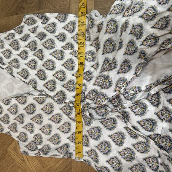 Roller Rabbit Printed Wrap Dress Midi Boho Lightweight Blue White Womens Size XS - Picture 7 of 9